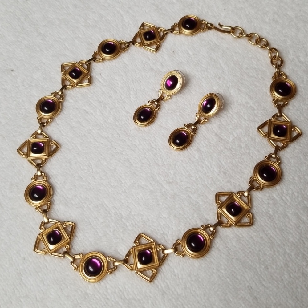 Vintage Monet Choker with Earrings (pierced)
